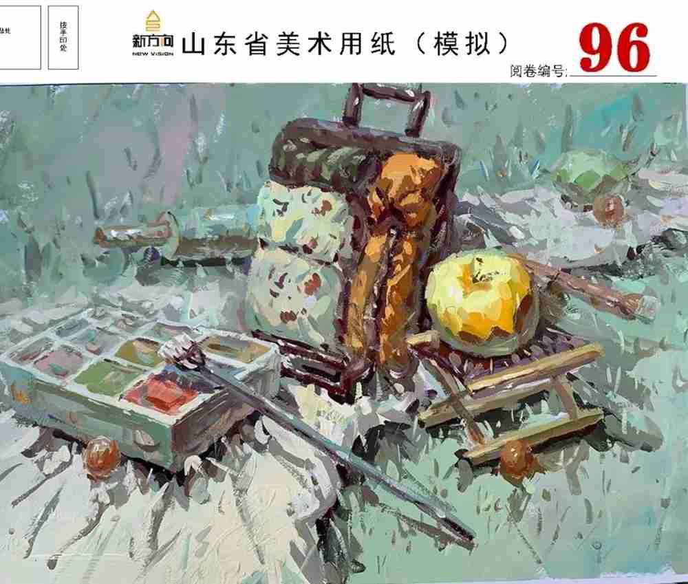 21屆山東美術二模高分卷，廣州美術高考畫室覺得是神仙打架,16