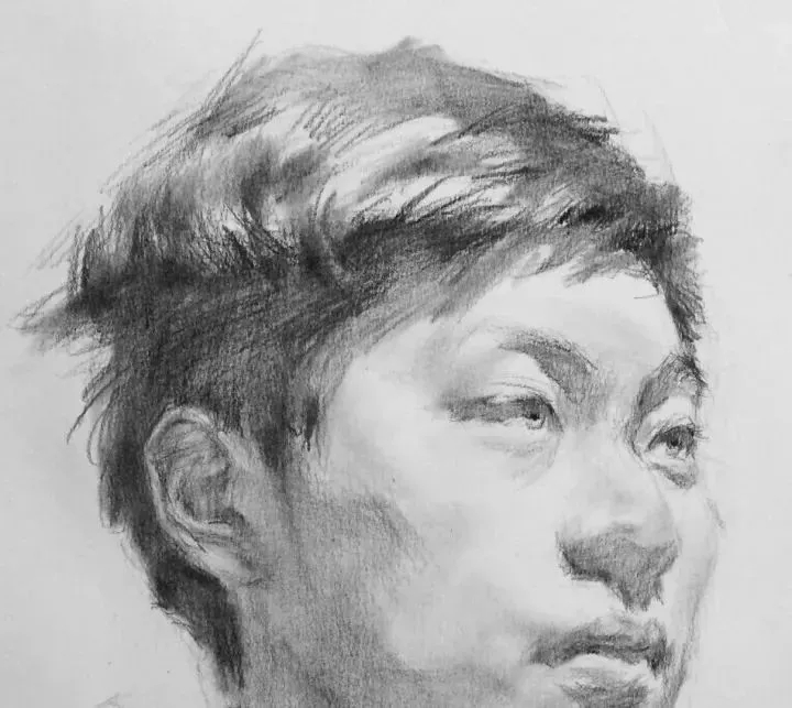  廣州畫室排名前三畫室教你如何讓你的素描頭發(fā)看起來不死板粗糙有質(zhì)感,39