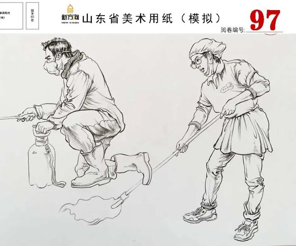 21屆山東美術二模高分卷，廣州美術高考畫室覺得是神仙打架,53