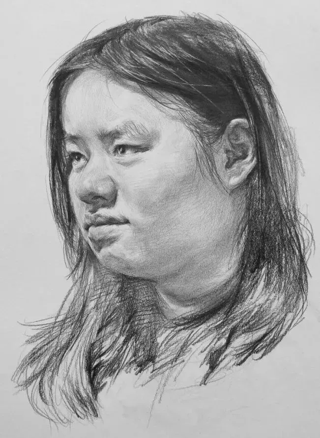  廣州畫室排名前三畫室教你如何讓你的素描頭發(fā)看起來不死板粗糙有質(zhì)感,60