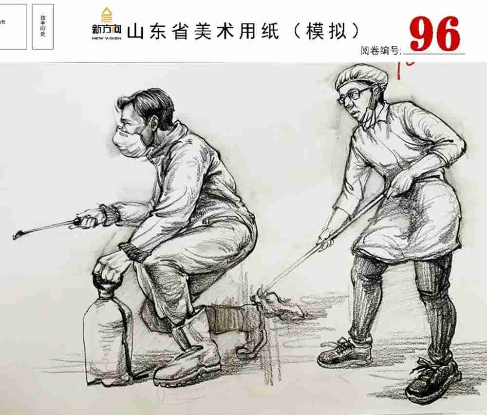 21屆山東美術二模高分卷，廣州美術高考畫室覺得是神仙打架,61