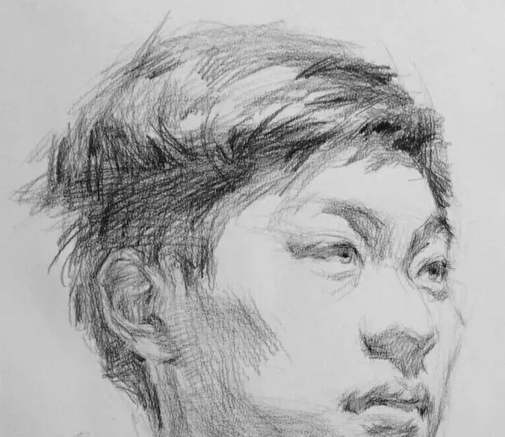  廣州畫室排名前三畫室教你如何讓你的素描頭發(fā)看起來不死板粗糙有質(zhì)感,38