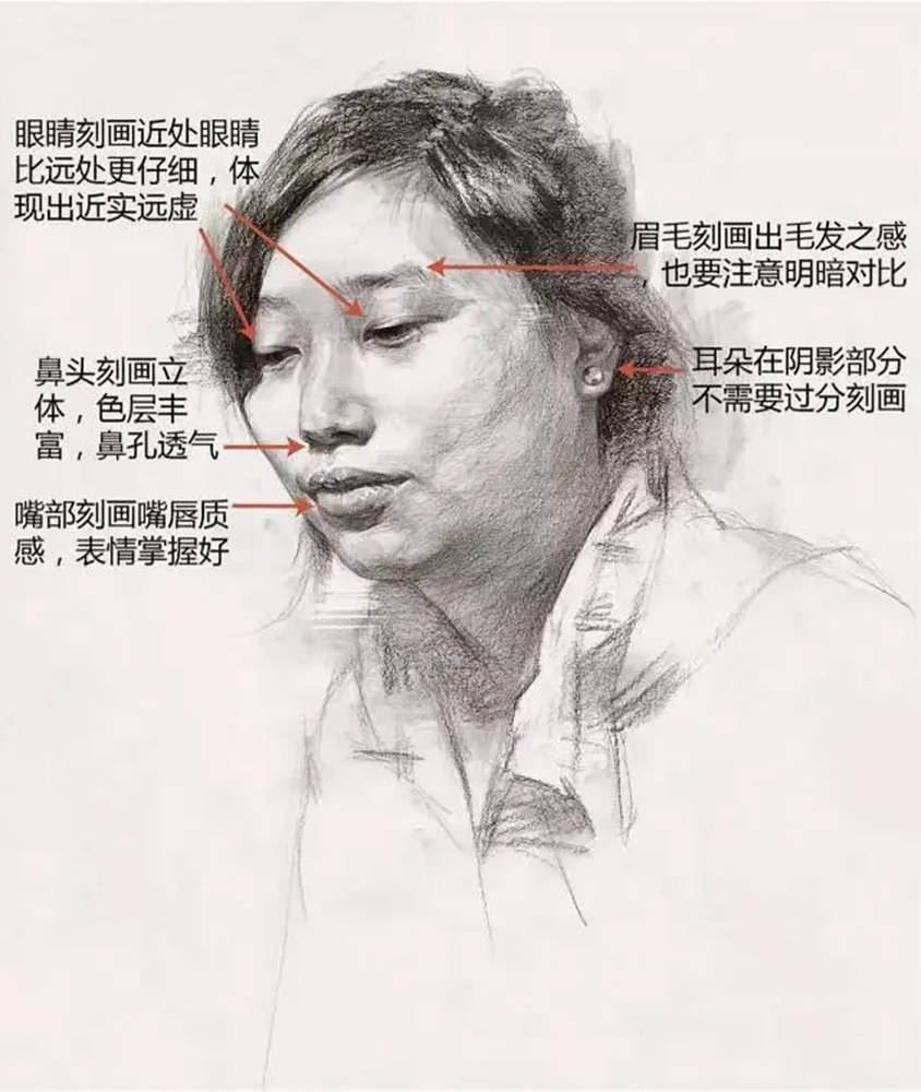 【廣州畫室基礎(chǔ)鞏固】女青年頭像素描拿分點(diǎn)歸納,11