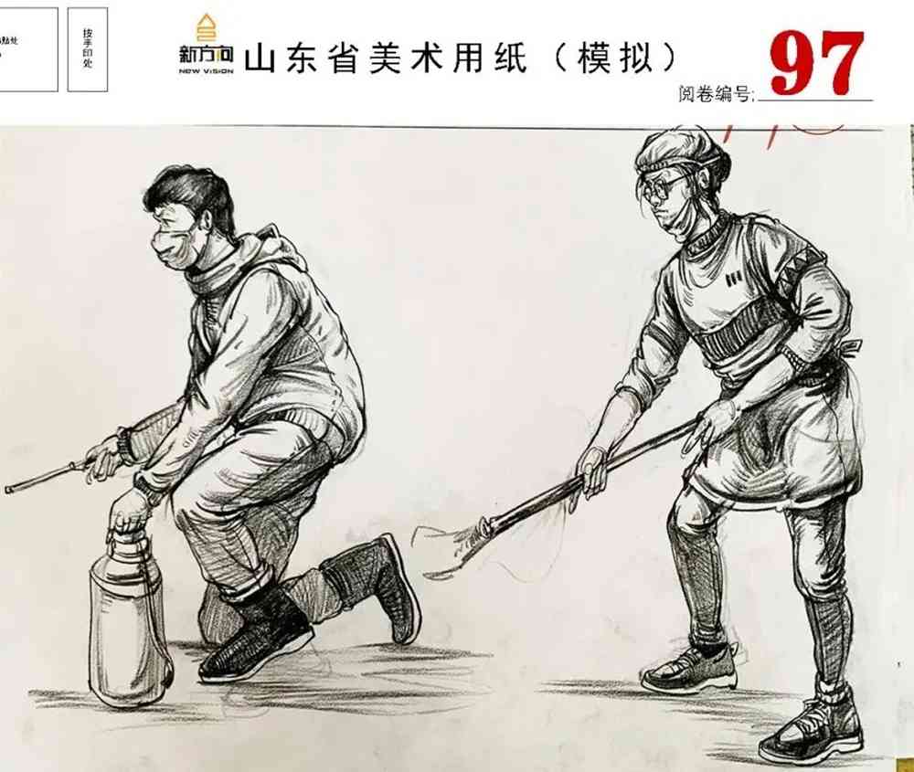 21屆山東美術二模高分卷，廣州美術高考畫室覺得是神仙打架,57