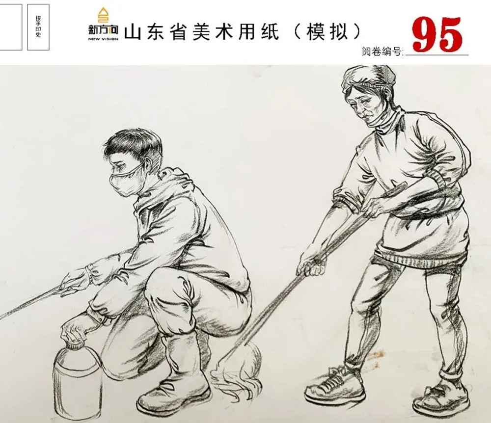 21屆山東美術二模高分卷，廣州美術高考畫室覺得是神仙打架,68