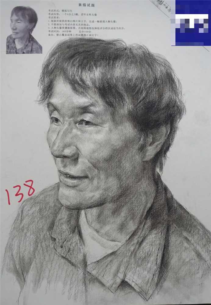 廣州美術高考班分享江西三模素描高分卷，畫面感很重要,02