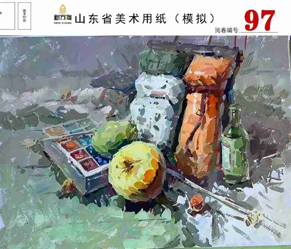 21屆山東美術二模高分卷，廣州美術高考畫室覺得是神仙打架,06