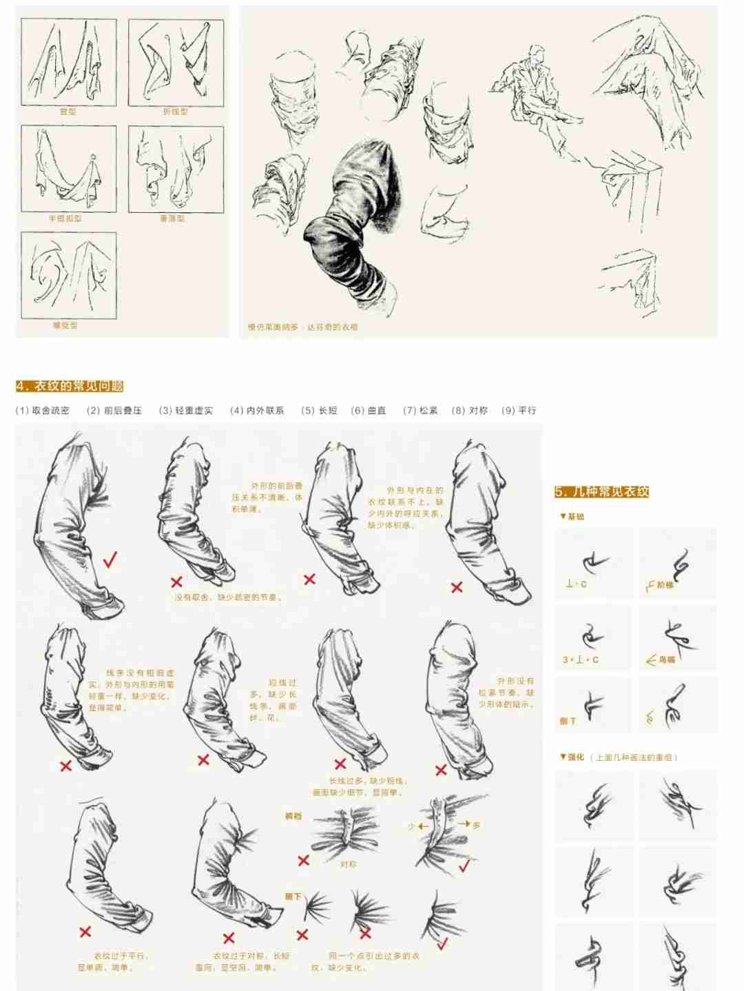  看完廣州美術高考班整理的這篇，就不會再說你不會畫速寫衣褶了,01