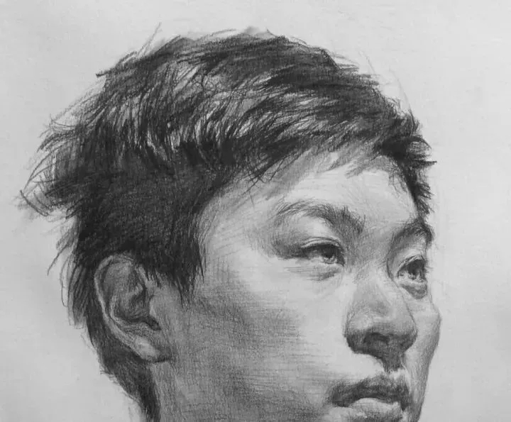  廣州畫室排名前三畫室教你如何讓你的素描頭發(fā)看起來不死板粗糙有質(zhì)感,40
