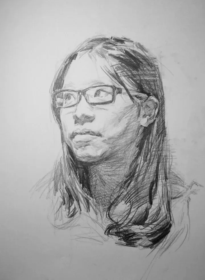  廣州畫室排名前三畫室教你如何讓你的素描頭發(fā)看起來不死板粗糙有質(zhì)感,64