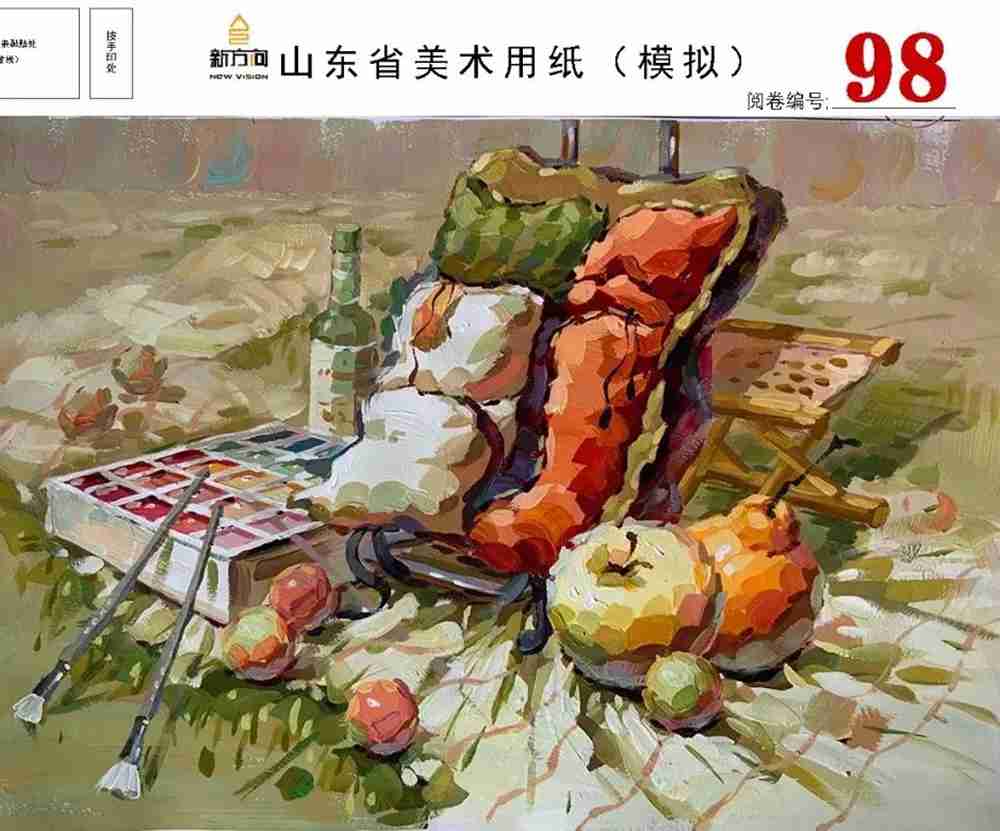 21屆山東美術二模高分卷，廣州美術高考畫室覺得是神仙打架,07