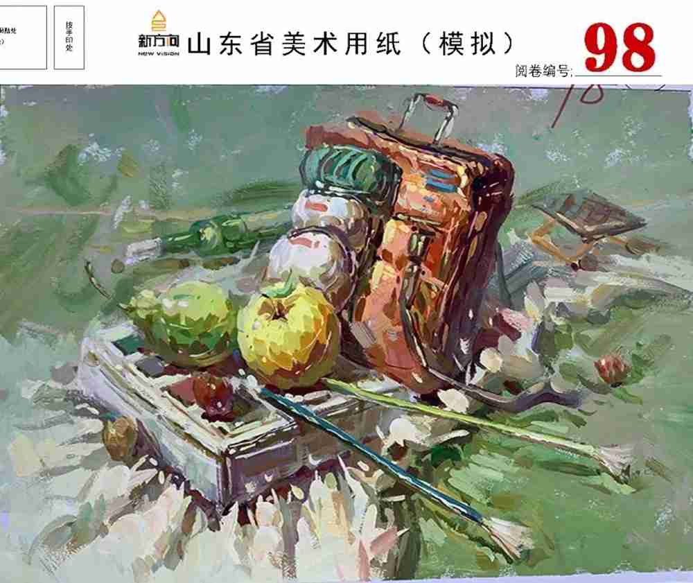 21屆山東美術二模高分卷，廣州美術高考畫室覺得是神仙打架,02